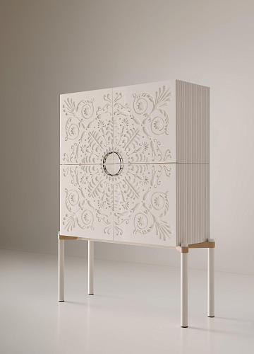 Alexandra Contemporary White Bar Cabinet