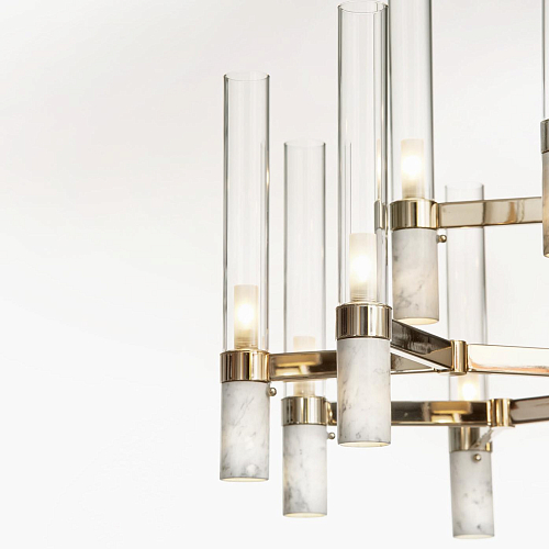 Carrara Marble and Glass Chandelier