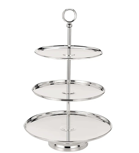 Three-Tier Silver-Plated Fruit Stand