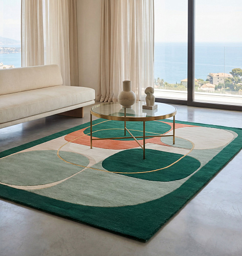 Modern Orbits Handcrafted Rug