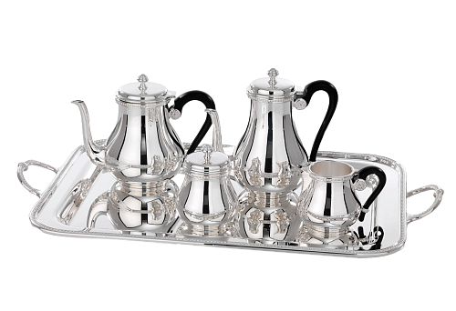Royal Silver Tea and Coffee Set with Tray