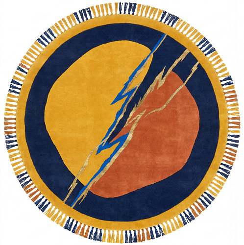 Lightning Crest Gold Handcrafted Rug