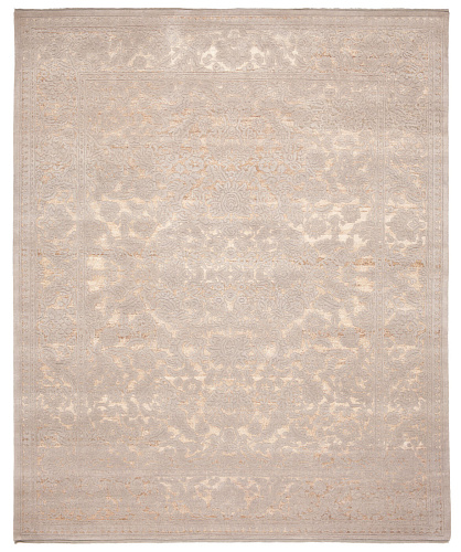 Medallion Hand-Knotted Beige Rug