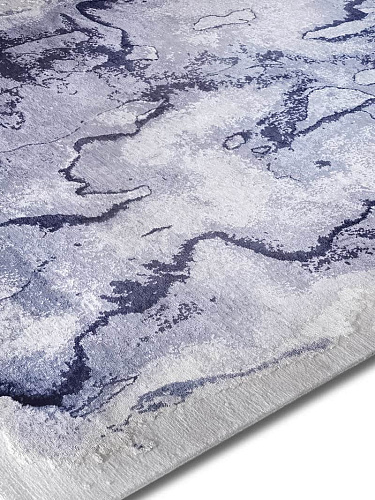 Mono Blue Hand Knotted Rug