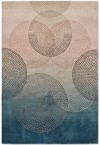 Misty Circles Handcrafted Rug