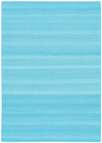 Striped Aqua Hand-Knotted Rug