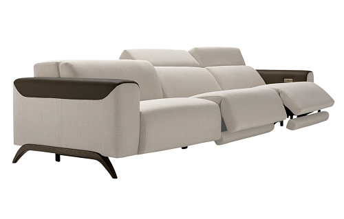 Atlanta Black & White 3-Seater Reclining Sofa