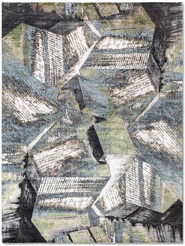 Brutalism Green Exquisite Handmade Rug