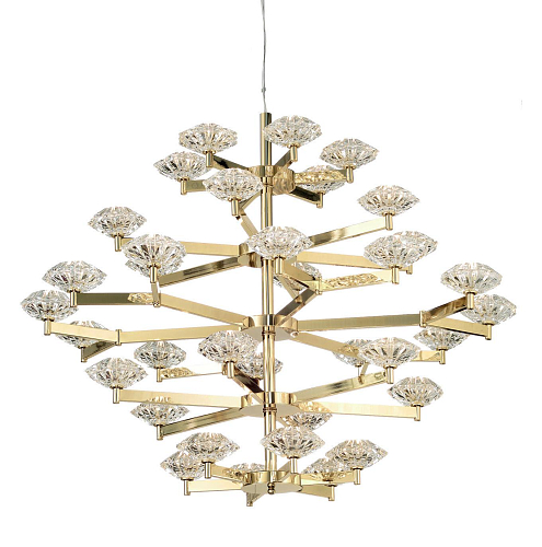 Art Deco Gold Crystal Chandelier