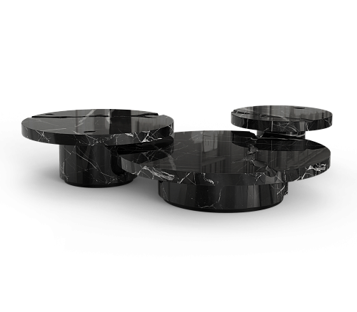 Dominion Nero Marquina 3-Piece Center Table Set