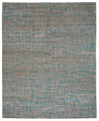 Hand-Knotted Netzwerk Blue Rug