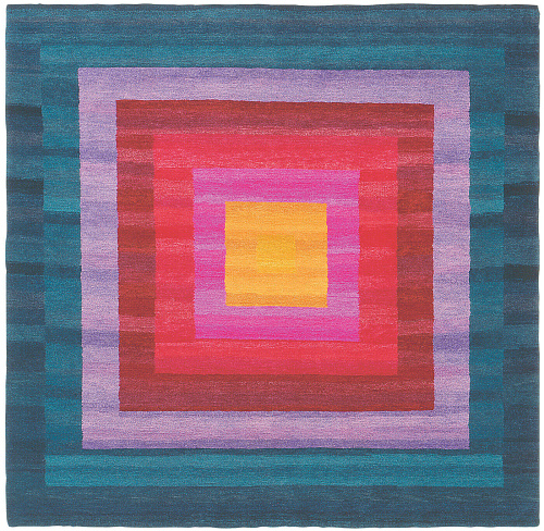 Hand-Woven Border Multi Rug