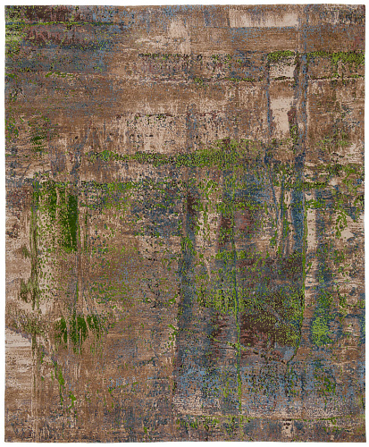Artistic Multicolor Green Rug