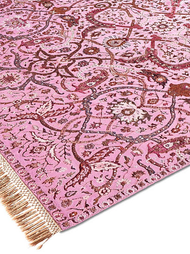 Heriz Pink Hand Knotted Rug