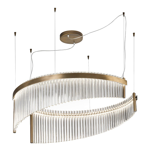 Transparent Murano Glass Chandelier with Double LED Lighting