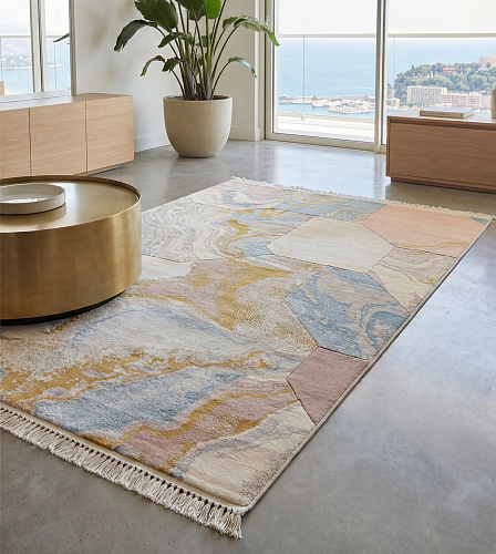 Pastel Collage Handcrafted Rug