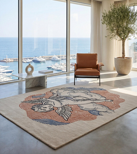 Celestial Cherub Handcrafted Rug