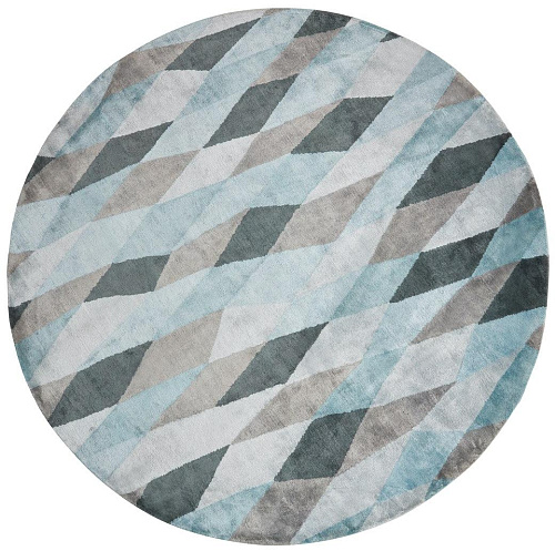 Losanghe Ubriache Blue Round Rug