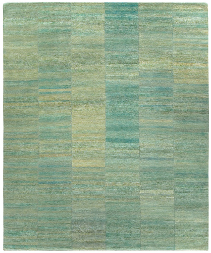 Hand-Knotted Wool Aqua Rug