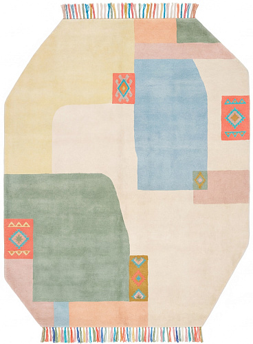 Rounded Blocks Light Artisan Rug