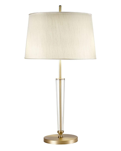 Antique Gold Table Lamp with Conical Glass and Fabric Lampshade