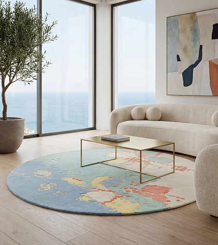 Sky Blossom Handcrafted Rug