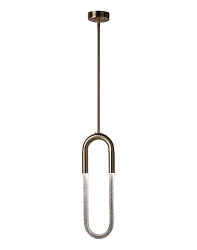 Modern Oval Pendant with Clear Murano Glass