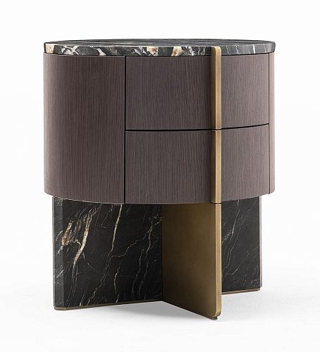 Adam Marble And Wood Nightstand