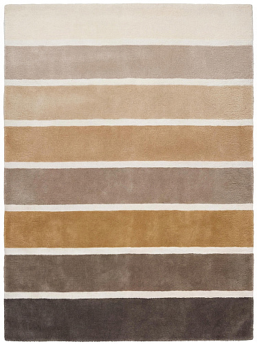 Layered Stripes Brown Handcrafted Rug