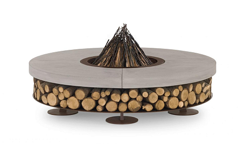 Ercole Concrete Grey Outdoor Italian Fire Pit