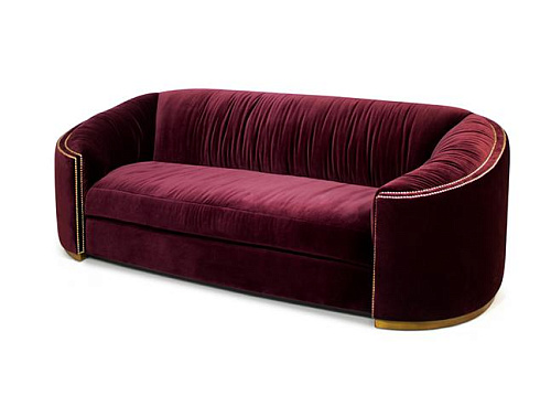 Premium Comfort Red Curved Sofa