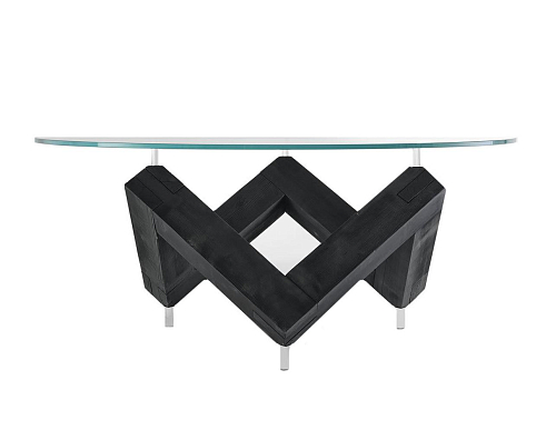 Wooden Table with Glass Top