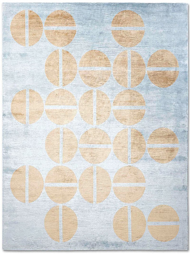 Gold / Blue Exquisite Handmade Rug