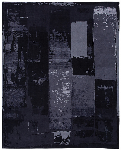Boro Hand-knotted Black Rug