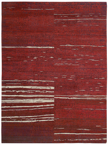 Hand-Knotted Wool Red Rug