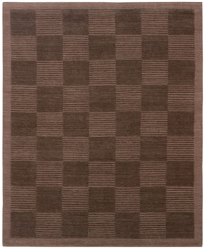 Hand-Knotted Deep Embossed Brown Rug