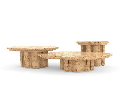 Fortuna Poplar 3-Piece Coffee Table Set