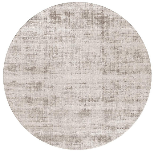 Gray Round Silk Rug