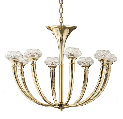 Polished Gold 8-Light Crystal Chandelier