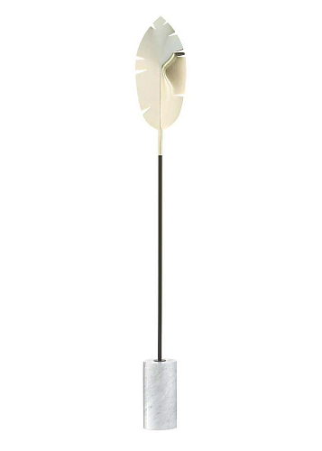 Leaf Gold Floor Lamp with Carrara Base