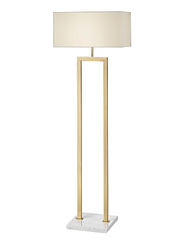 Antique Gold Finish Floor Lamp with Marble Base