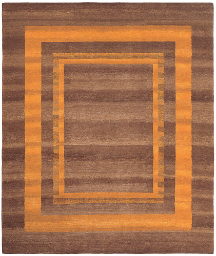 Border Brown Hand-Woven Rug