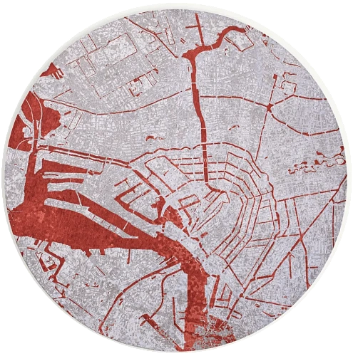 Orange Cut Round Rug