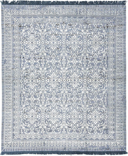 Ferrara Hand-knotted Blue / White Rug