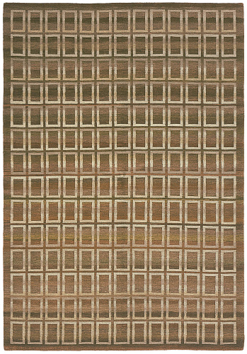 Hand-Knotted Wool Brown Rug