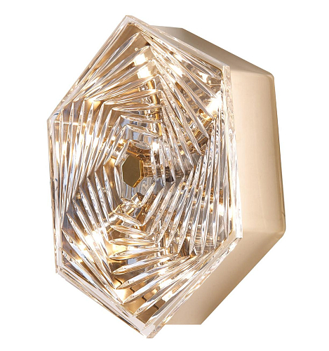 Soft Gold Hexagonal Crystal Wall Light