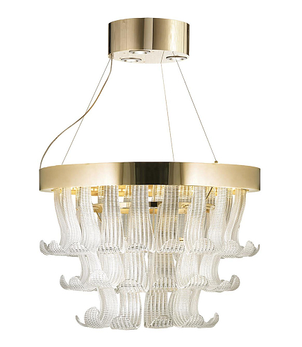 Gold Murano Glass Ring Chandelier