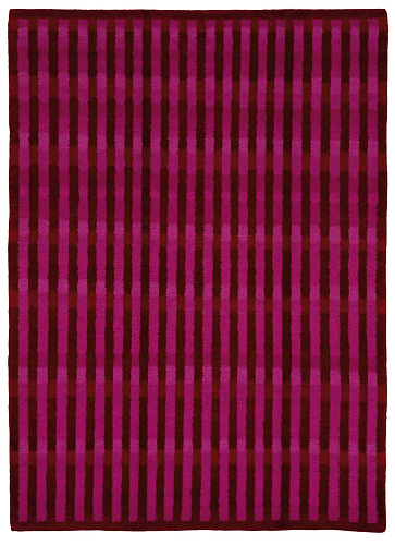 Hand-Knotted Wool Pink Stripes Rug
