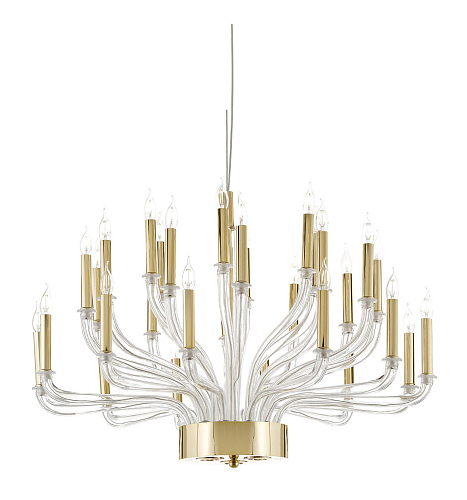 Murano Glass Arm Chandelier with Gold Finish