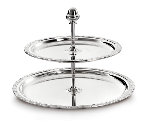 Two-Tier Silver Plated Pastry Stand